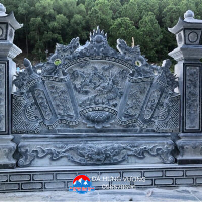 Mẫu cuốn thư đá xanh đen với thiết kế phần đế lót khá đặc biệt