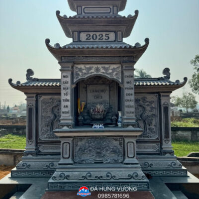 Lăng thờ cánh 3 mái đá xanh đen đẹp