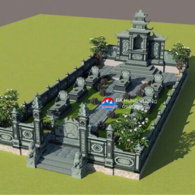 Mô hình khuôn viên khu lăng 6,5m x 15m