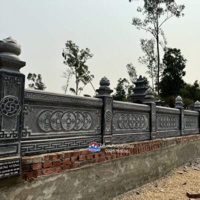 Lan can liền khối cao 61cm,đá xanh đen