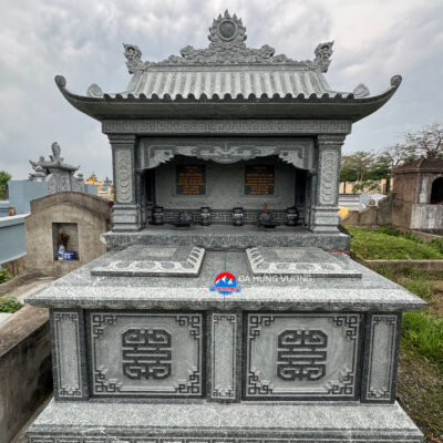 Mộ một mái đá granit xám trắng Bình Định