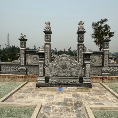 Lan can liền khối cao 61cm,đá xanh đen