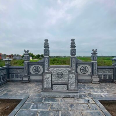 Bộ cổng tứ trụ đá đen Bình Thuận